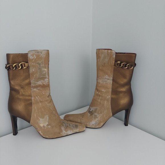 Donald J. Pliner Shoes - Donald J. Pliner Bronze Metallic Leather Boots